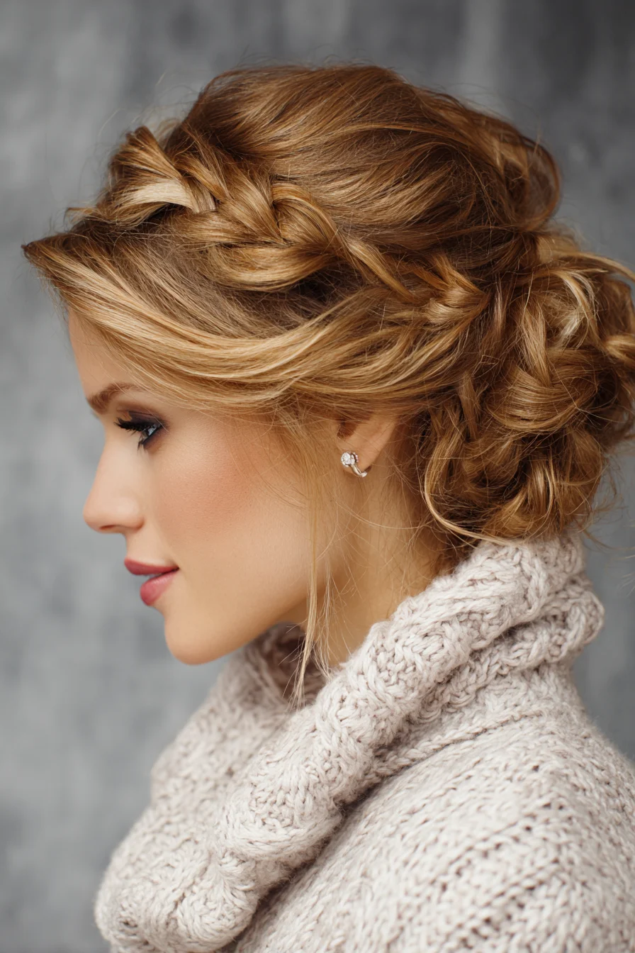 Textured Braided Low Bun — Romantic Updo for Fine to Medium Hair