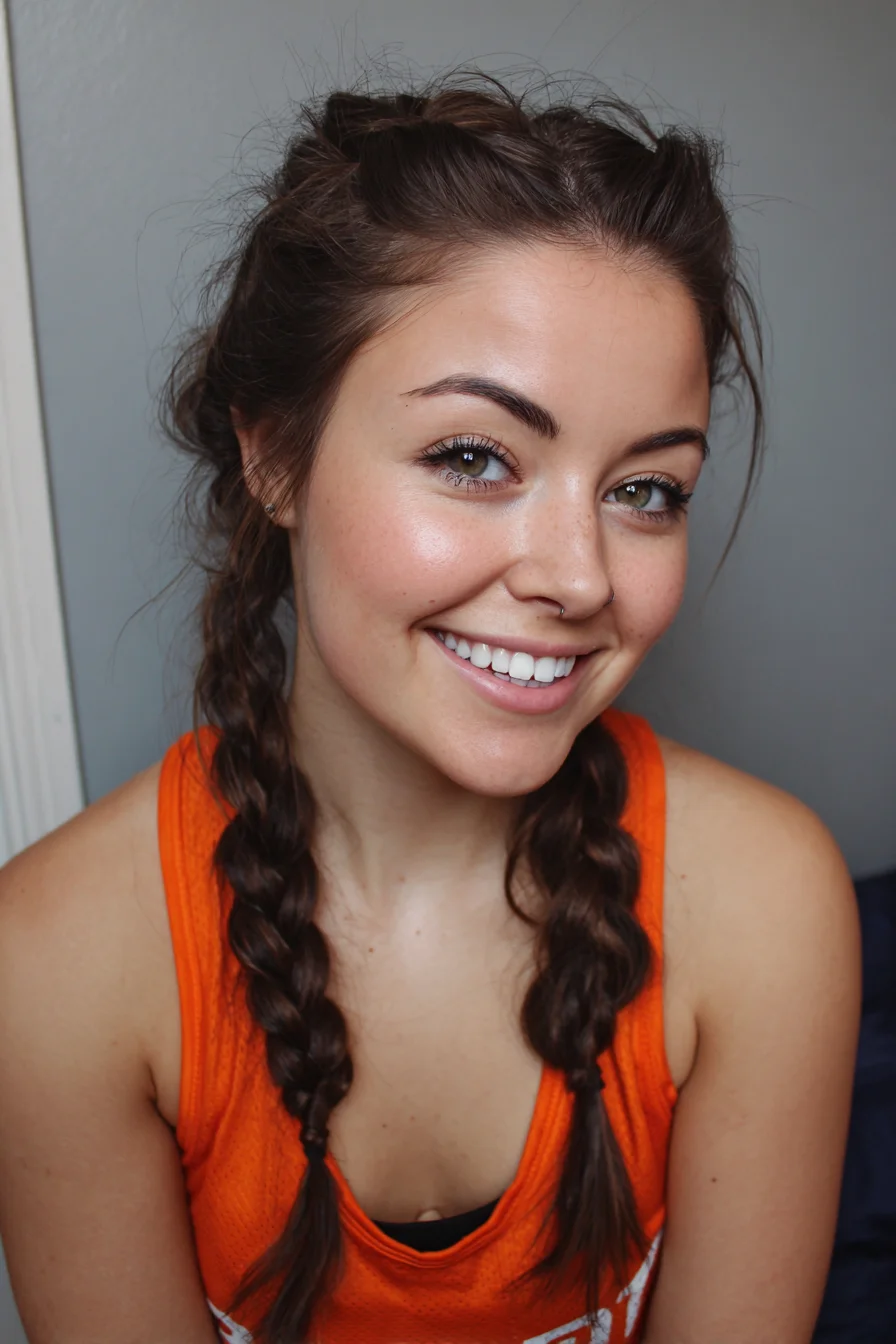 Textured Double Dutch Braids — Messy Pigtail Braids