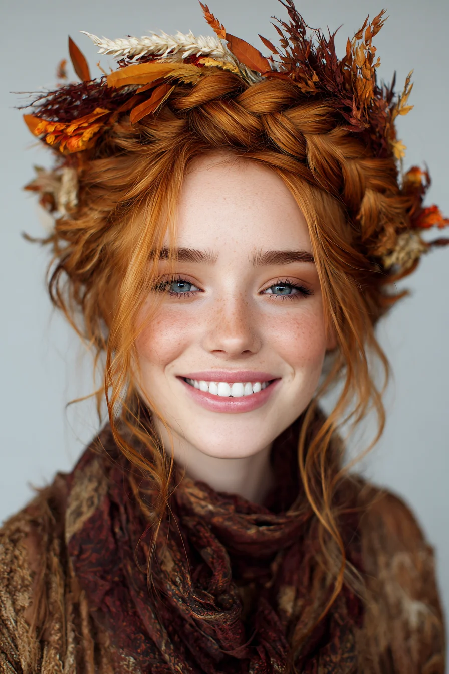 Textured Halo (Crown) Braid with Loose Face‑Framing Tendrils