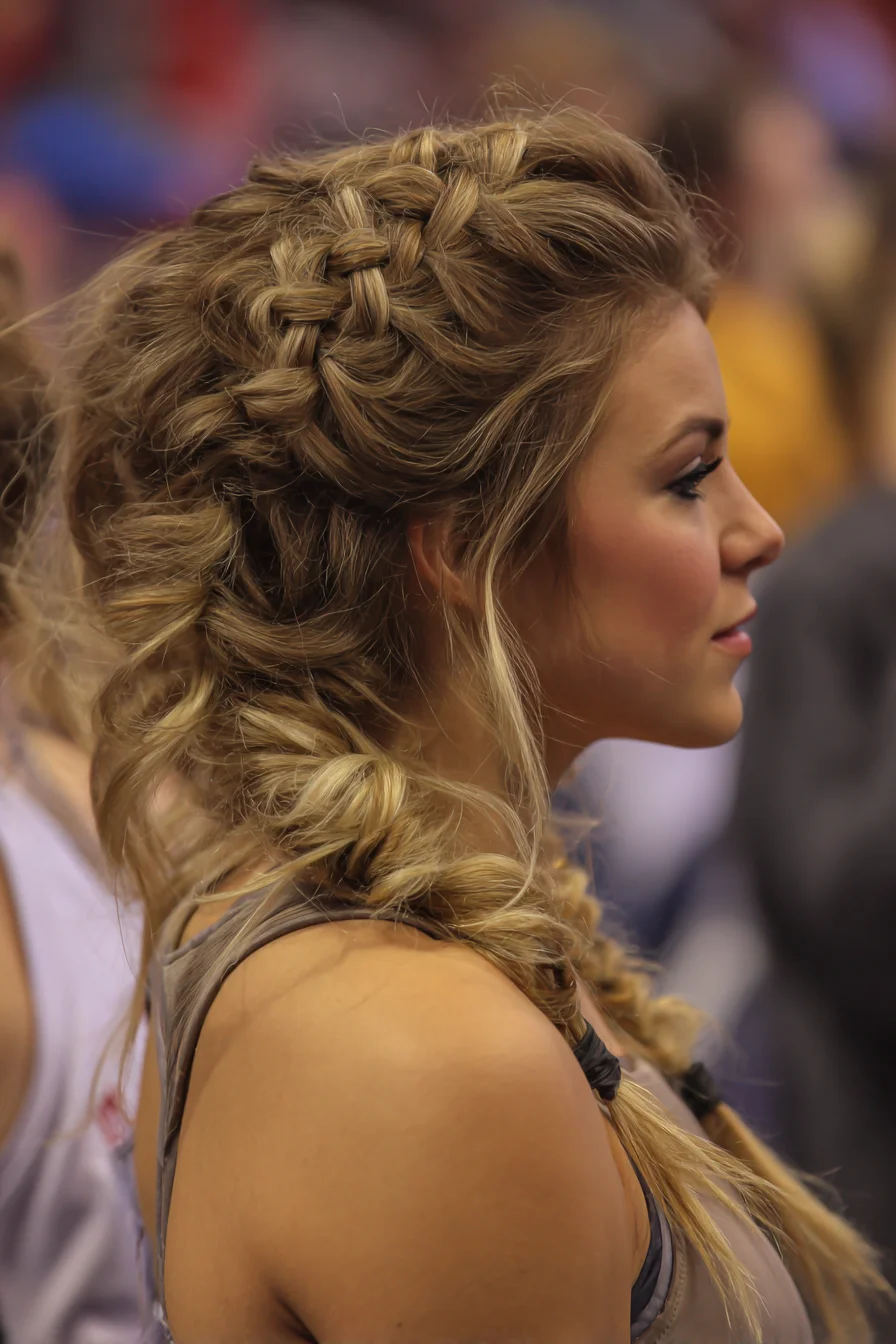 Textured Voluminous Dutch Braids into Loose Chunky Low Braids