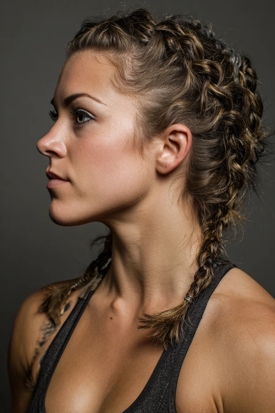Tight Dutch Boxer Braids — Double Cornrows Finishing in Braided Ends