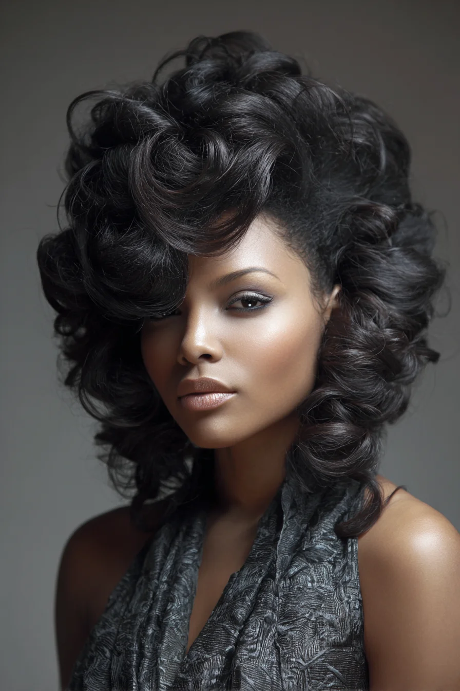 Voluminous Retro Finger Waves with Sculpted Curls — Medium to Long Hair